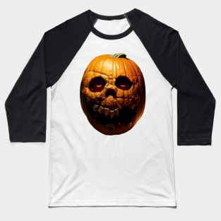 Scary Halloween Pumpkin Art Baseball T-Shirt